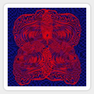 Optical illusion Red and blue Sticker